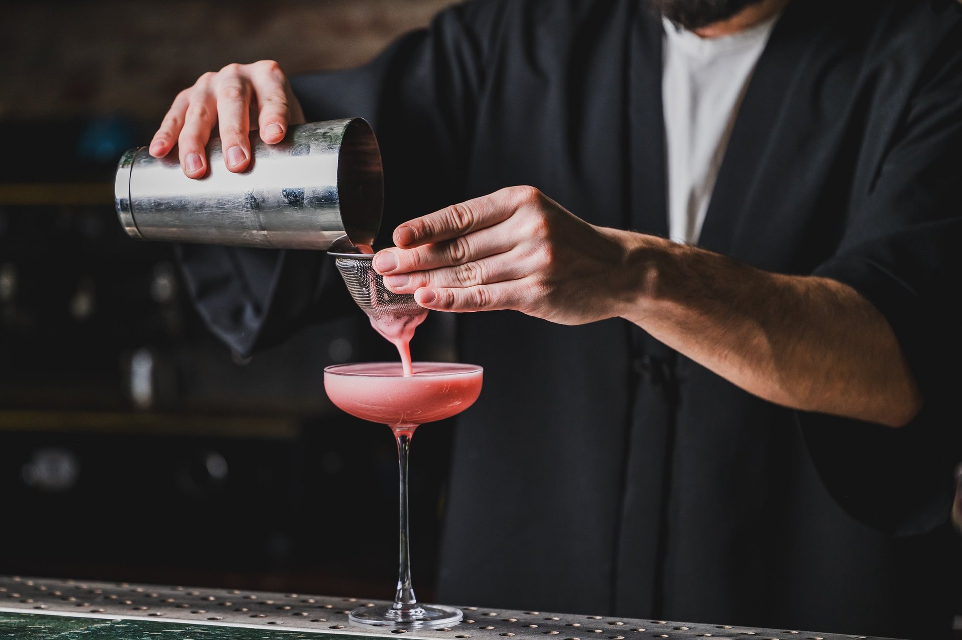 Bartender preparing cocktails